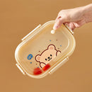 Axyaa Cartoon Divided Bento Box - 3 Grids, Leak-proof, Microwave-safe