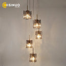 Axyaa Nordic Crystal Chandelier Three-Head Light Fixture for Bar Living Room