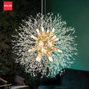 Axyaa Crystal Ceiling Chandelier: 3 Color Dimming LED Pendant Light for Bedroom & Living Room