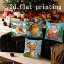 Axyaa Christmas Animal Pattern Pillow Covers for Sofa, Bedroom, Car - Rectangular Cushion