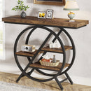 Axyaa Industrial 4-Tier Console Table, 39.4" Entryway Sofa Table with Thickened Top