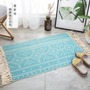 Axyaa Cotton Linen Tassel Rug Carpets for Home Decor - Boho Ethnic Anti-slip Floor Mat