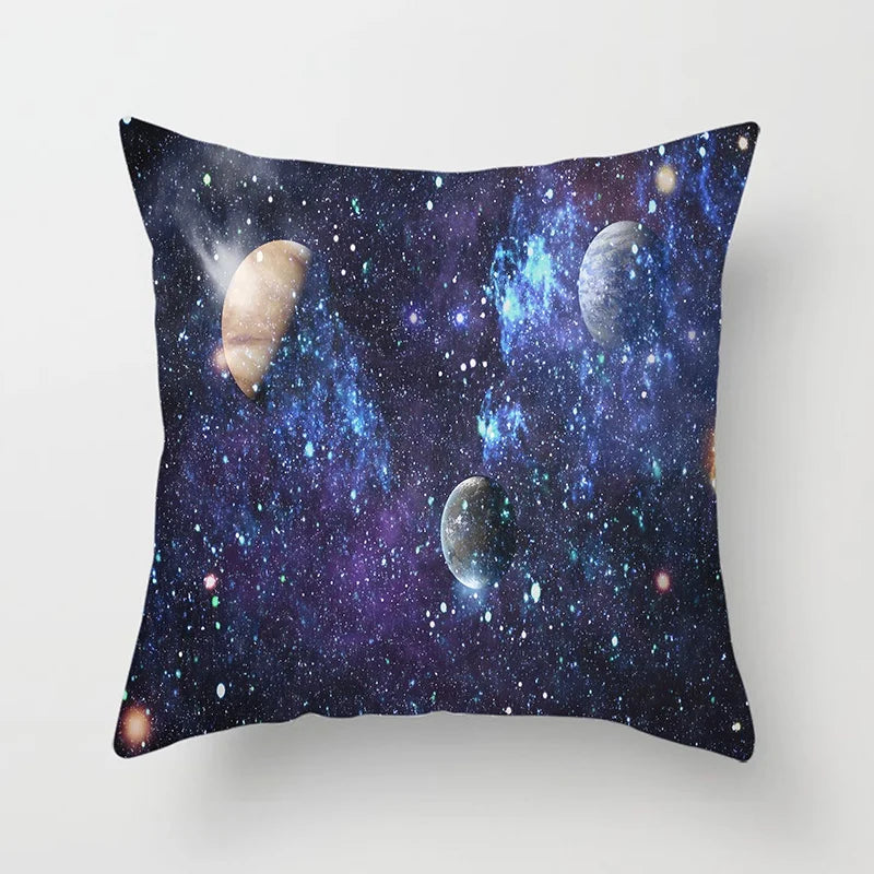 Axyaa Starry Sky Landscape Planet Series Pillowcase for Futuristic Home Decor
