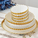 Axya Ceramic Dinnerware Set - White Porcelain Plates and Bowls, Tableware Set
