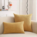 Axyaa Linen Pillow Cover in Green, Grey, White, Cream & Mustard - 12x20", 18x18", 25x25"