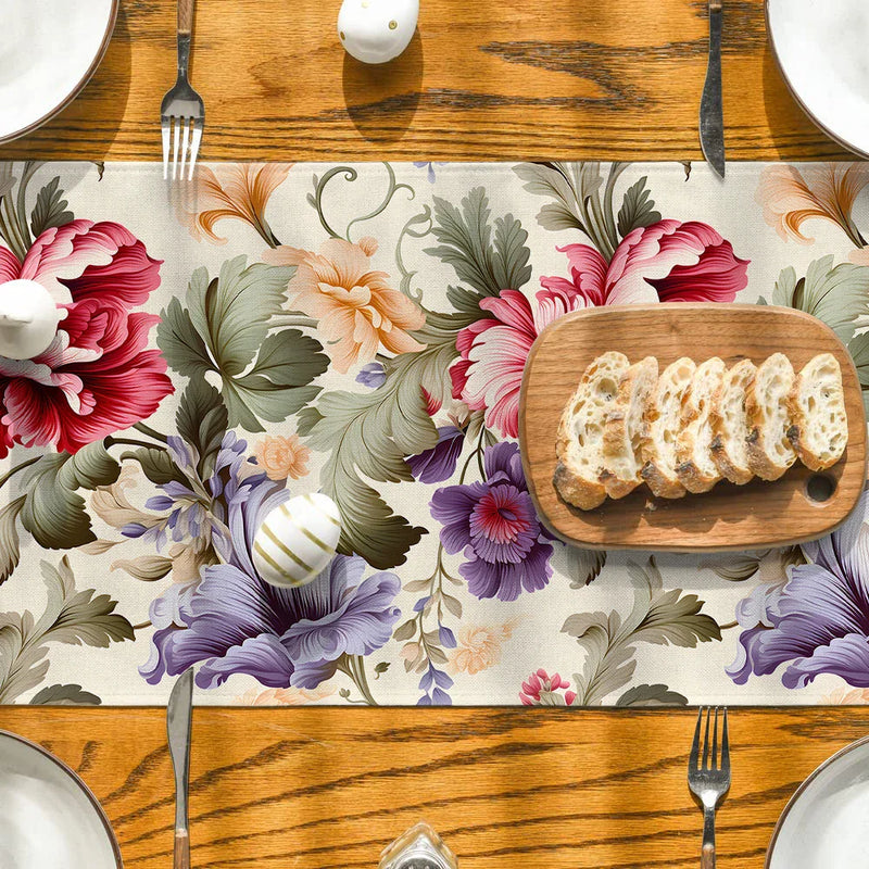 Axyaa Floral Table Runner for Dining Coffee Wedding Holiday Decor