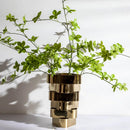 Axyaa Geometric Metal Vase for Creative Flower Arrangements
