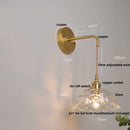 Axyaa Clear Glass LED Wall Light Fixture Modern Rotate Bedside Lamp