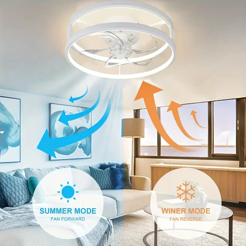 Axyaa Ceiling Fan Light with Adjustable Brightness and Color Temperature