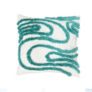 Axyaa Blue Jacquard Throw Pillowcase: 45x45 Cotton Sofa Cushion Cover
