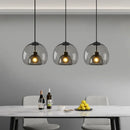Axyaa Smoke Gray Glass Kitchen Island Pendant Light
