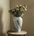 Axyaa Retro Ceramic Vase: Rural Circular Floor Decor for Living Room