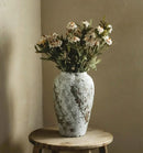 Axyaa Retro Ceramic Vase: Rural Circular Floor Decor for Living Room
