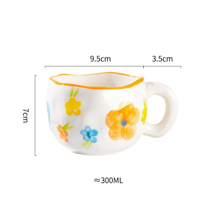 Axyaa Ceramic Mug: Irregular Pattern Coffee Cup for Creative Gifts