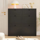 Axyaa Shoe Cabinet with Flip-Top Drawers & Additional Storage