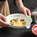 Axyaa Ceramic Shaped Plate Set for Dipping, Fruit Salad, Sashimi, and Soup Plates