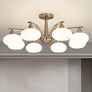 Axyaa Modern Nickel LED Chandelier for Living Room & Bedroom