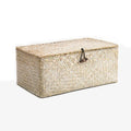 Large Seagrass Storage Basket with Lid by Axyaa – Home Organizer for Clothes & Sundries