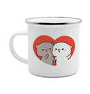 Axyaa Cat Enamel Coffee Mug - Unique Funny Tea Cup for Travel and Home