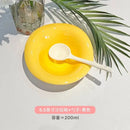 Axyaa Wave Salad Bowl Saucer - Creamy Color, Ins Style, Dishwasher Safe, Dessert Snack