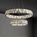 Axyaa Modern Luxury Crystal Circle Chandelier with LED Lights