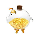 Axyaa Glass Piggy Bank for Gold Beans Storage - Mini Wish Bottle