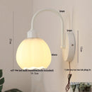 Axyaa Modern White Glass LED Wall Sconce with Pull Chain Switch