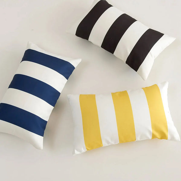 Axyaa Summer Striped Outdoor Pillow Cover for Couch Sofa - 45x45 30x50