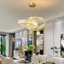Axyaa Modern Luxury LED Crystal Chandelier for Home Interior Dining Room and Living Room