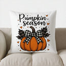 Axyaa Grateful Blessed Pumpkins Checkered Fall Pillow Cover