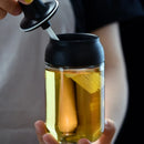 Axyaa Glass Seasoning Bottle Set with Lid Spoon for Kitchen Organization