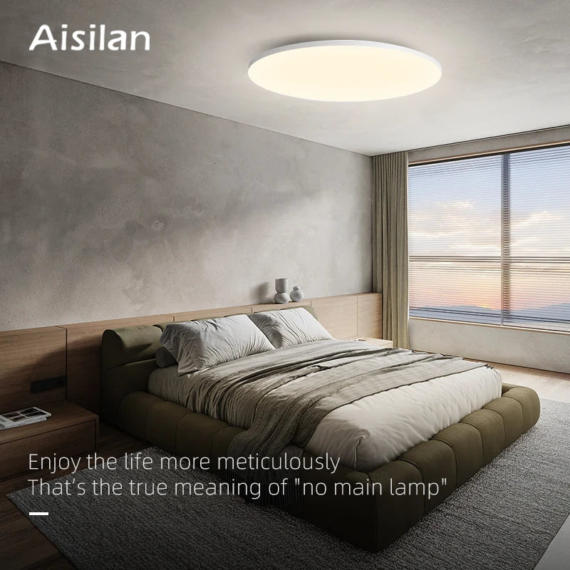 Axyaa Smart LED Ceiling Lamp: Remote Dimmable Ultra-thin 24W 36W for Living Bedroom