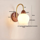 Axyaa Modern Wood Glass LED Wall Light for Living Room Bedroom Balcony