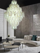 Axyaa Marble Leaves Chandelier Pendant Light - Modern Taper Shape LED Hanging Lamp