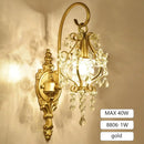 Axyaa E14 Crystal Sconce Wall Lamp Modern Bedroom Decor Lighting Fixture