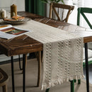 Axya Cotton Linen Striped Table Runner with Dual Color Tassels