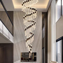 Axyaa Crystal Chandelier Stair Pendant Lamp Living Room Interior Lighting