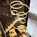 Axyaa Luxury Duplex Living Room Chandelier – Modern High-end Loft Hanging Lamp for Home Decor