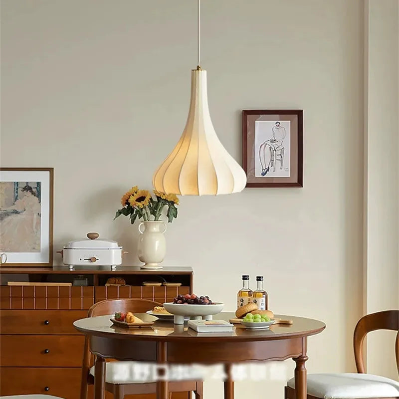 Axyaa Silk Lantern Pendant Lamp: Minimalist Japanese Noguchi Style