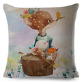 Axyaa Nordic Watercolor Animal Pillow Cover Set for Sofa, 45x45cm