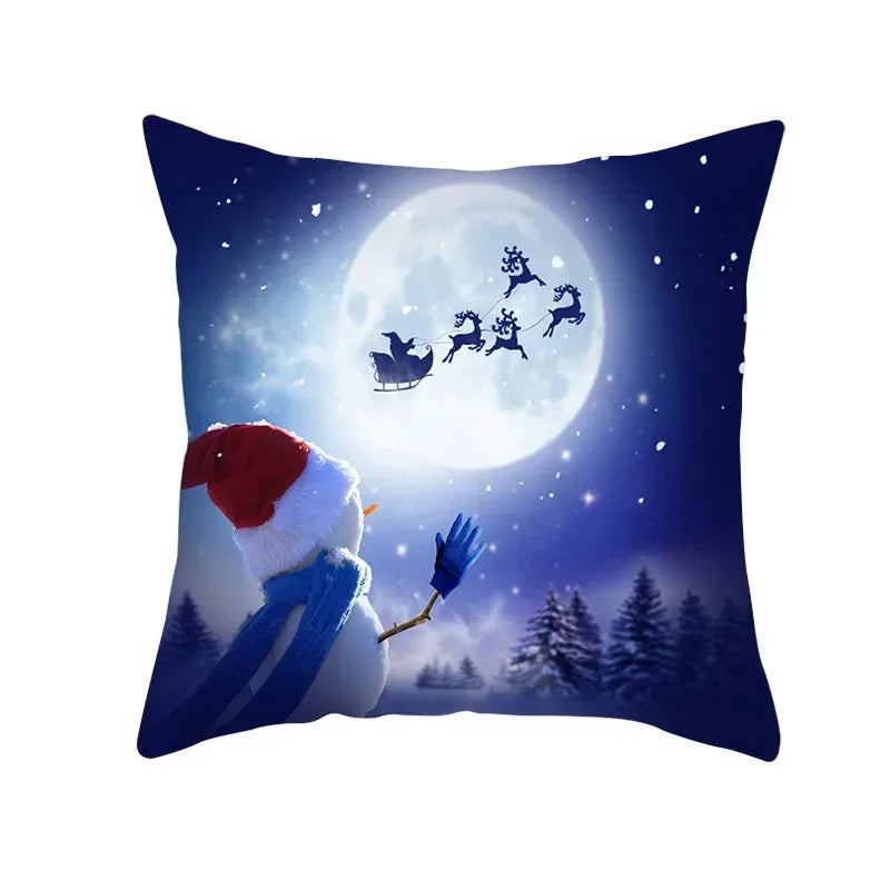 Snowman Pillow Cover Winter Home Decor Cushion Covers by Axyaa