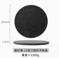 Axyaa Stone Grain Ceramic Steak Plate - Round Flat Dim Sum Sushi Plate