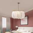 Axyaa Nordic Feather LED Pendant Light Living Room Bedroom Chandelier