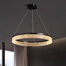 Axyaa Black Rings Pendant Lights: Modern, Minimalist Chandelier with Remote Control