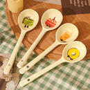 Cute Boba Ceramic Soup Spoon Set by Axyaa: Hand Painted Long Handle Kitchen Accessories