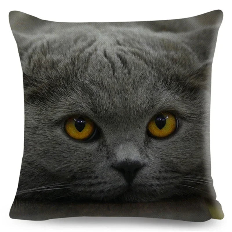 Cute Cat Print Fold Ear Pet Pillowcase for Cozy Home Decor by Axyaa
