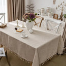 Axyaa Nordic Cotton Linen Tablecloth for Home and Hotel Dining Tables