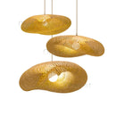 Axyaa Bamboo Weaving LED Pendant Light Chandelier Vintage Rattan Woven Lamp