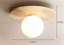 Axyaa Stone Travertine LED Chandelier: Elegant Marble Lighting for Home Décor