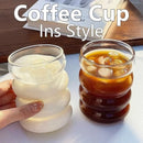 Axyaa Wave Vintage Glass Cups Set for Cold Drinks, Milk, Juice, Champagne